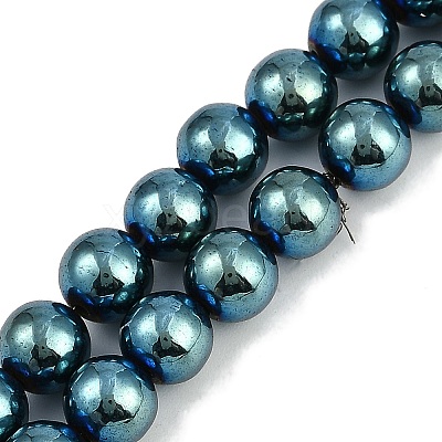 Electroplated Synthetic Magnetic Hematite Beads Strands G-G174-L01-1