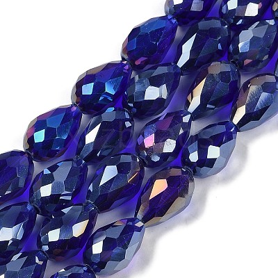 Transparent Electroplate Glass Beads Strands EGLA-N013-T4mm-B07-1