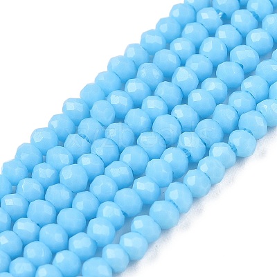 Opaque Solid Color Glass Beads Strands EGLA-T021-02E-1