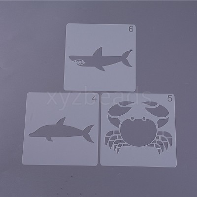 Kids Cartoon Plastic Hollow Drawing Stencil DIY-F025-B07-1