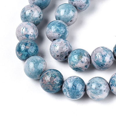 Dyed Synthetic Fossil Beads Strands G-T139-8mm-66G-1
