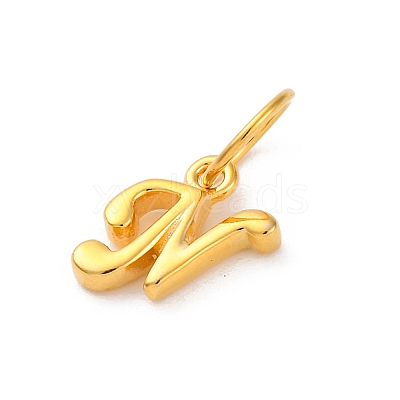 925 Sterling Silver Letter Charms with Jump Rings STER-R008-01G-N-1