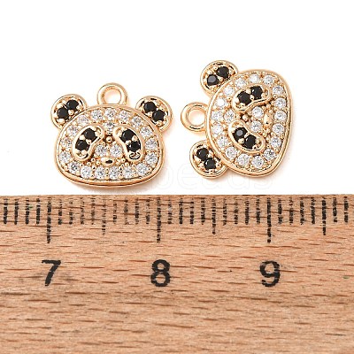 Brass Micro Pave Black Cubic Zirconia Charms CU-CBAEC99-18G-1