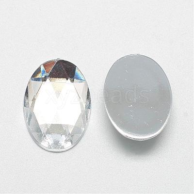 Acrylic Rhinestone Flat Back Cabochons GACR-Q011-13x18-02-1