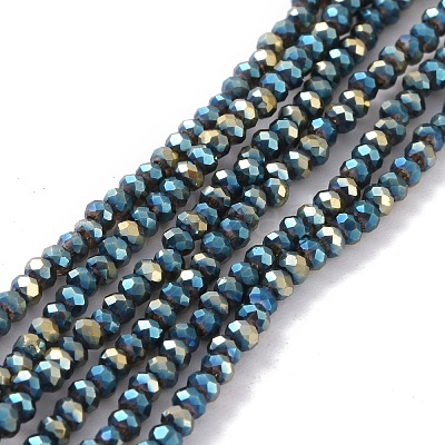 Electroplate Glass Beads Strands EGLA-K010-FP02-1