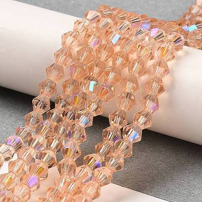 Transparent Electroplate Glass Beads Strands EGLA-A039-T2mm-L15-1