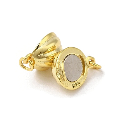 Rack Plating 925 Sterling Silver Magnetic Clasps STER-G038-13G-1