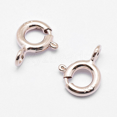 925 Sterling Silver Spring Ring Clasps STER-K167-076B-RG-1