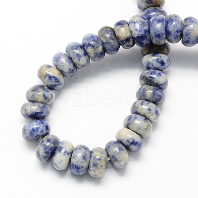 Natural Blue Spot Jasper Rondelle Beads Strands G-S105-6mm-19-1