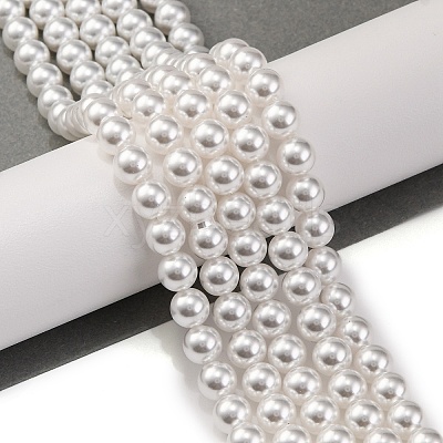 Baking Paint Pearlized Glass Pearl Round Bead Strands PEAR-H019-02B-04-1