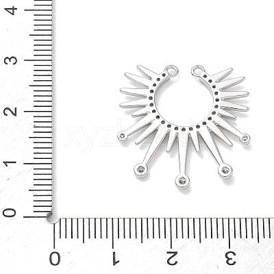 Brass Micro Pave Clear Cubic Zirconia Connector Charms CU-CBAEC29-01P-1