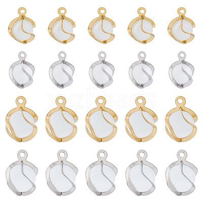 32Pcs 4 Style Cat Eye Pendants STAS-FH0002-01-1