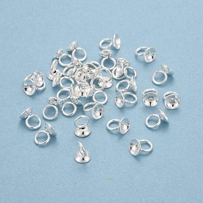 201 Stainless Steel Bead Cap Pendant Bails STAS-L244-27B-S-1