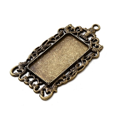 Vintage Tibetan Style Alloy Large Pendant Cabochon Bezel Settings X-TIBEP-M018-129AB-NF-1