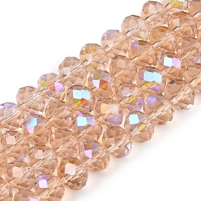 Electroplate Glass Beads Strands EGLA-A044-T8mm-L20-1