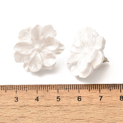 Alloy & 925 Sterling Silver & Acrylic Stud Earrings LS-EJEW-Q013-09A-1