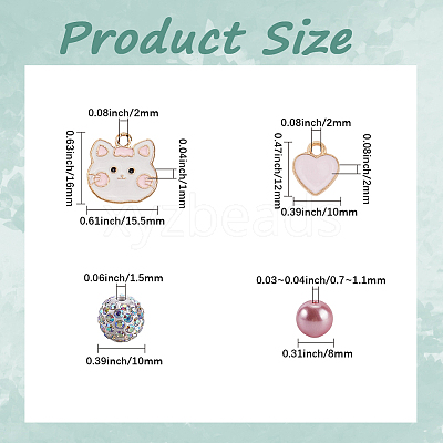 DIY Alloy Enamel Cat Charms & Glass Beads Bracelets Making Kits DIY-SC0030-79-1