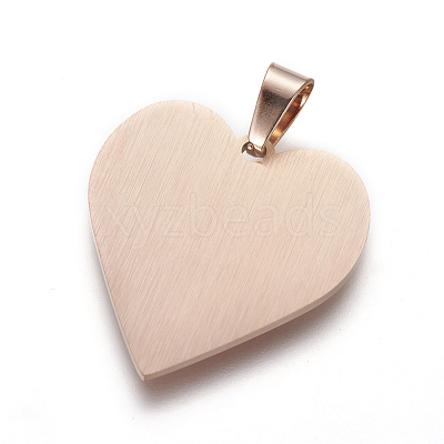 Ion Plating(IP) 304 Stainless Steel Stamping Blank Tag Pendants STAS-F213-02RG-1