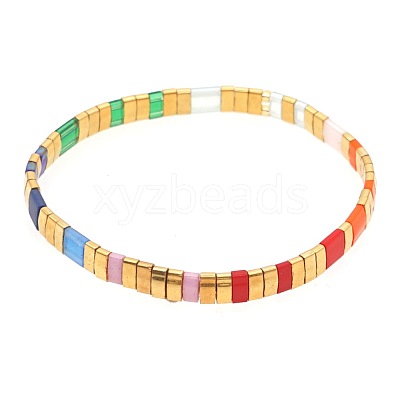 Bohemian Glass Seed Beaded Stretch Bracelets JM4508-67-1