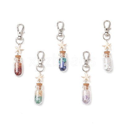 Natural & Synthetic Gemstone Pendant Decoration HJEW-JM03862-01-1