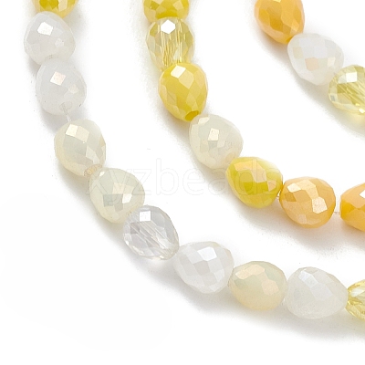 Gradient Color Electroplate Glass Bead Strands X-GLAA-E042-04D-1
