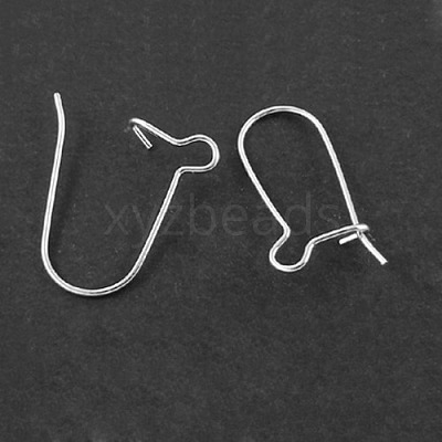 U Style Brass Hoop Earrings Findings Kidney Ear Wires X-EC221-1-1