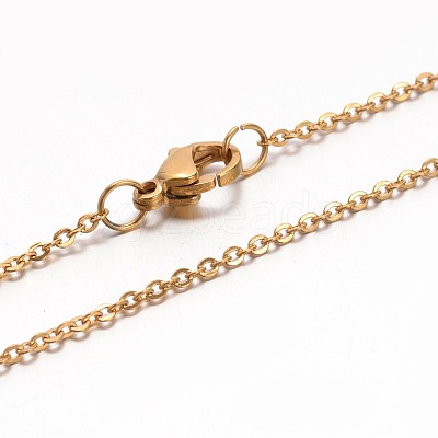 Ion Plating(IP) 304 Stainless Steel Cable Chain Necklaces NJEW-E026-04G-1