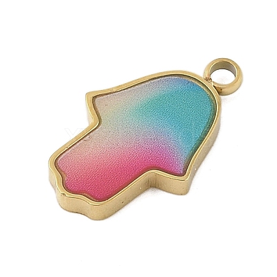 304 Stainless Steel Enamel Pendants STAS-P377-11G-B-1