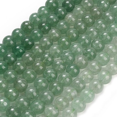 Natural Green Strawberry Quartz Beads Strands G-C293-A02-8mm-1