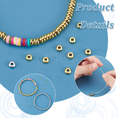 200Pcs 2 Colors Brass Spacer Beads KK-PH0006-56A-1