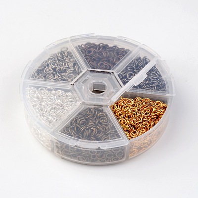 1 Box 6 Color Iron Open Jump Rings IFIN-JP0012-4mm-1