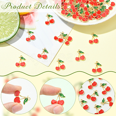 60Pcs Alloy Enamel Pendants FIND-SC0017-33G-1