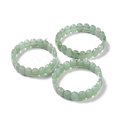 Natural Green Aventurine Oval Beaded Stretch Bracelet G-E010-01H-1