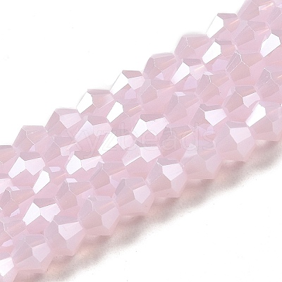 Imitation Jade Electroplate Glass Beads Strands EGLA-F029-J4mm-A02-1