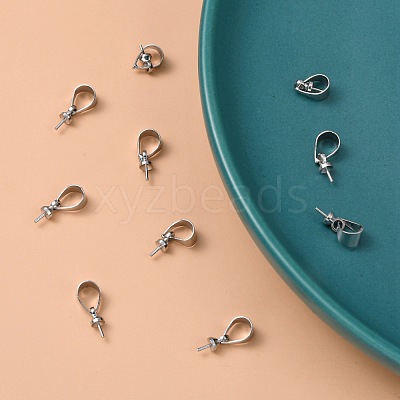 Brass Cup Pearl Peg Bails Pin Pendants KK02-1