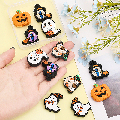 10pcs 5 style Halloween Silicone Beads SIL-CA0002-47-1