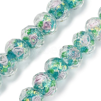 Handmade Foil Lampwork Beads Strands FOIL-S136-001F-1