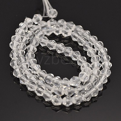 Faceted Bicone Glass Beads Strands X-EGLA-P016-4mm-01-1