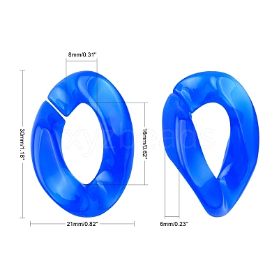 Imitation Jelly Acrylic Linking Rings OACR-S036-001B-E-1