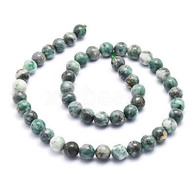 Natural Dioptase Round Beads Strands G-E569-Q01-B-1