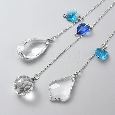 Crystal Glass Suncatcher Chakra Colors Ceiling Chandelier Ball Prism AJEW-WH0021-39-1