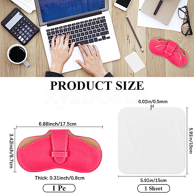 1Pc PU Leather Glasses Case AJEW-CN0006-94C-1