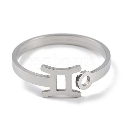 Non-Tarnish Constellations 304 Stainless Steel Open Cuff Ring for Women RJEW-L122-001P-08-1