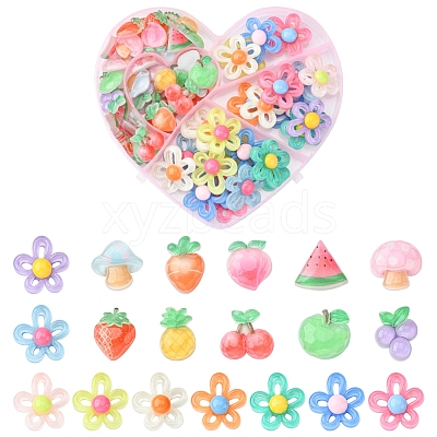 80Pcs 2 Styles Transparent Resin Cabochons Sets CRES-FS0001-07-1