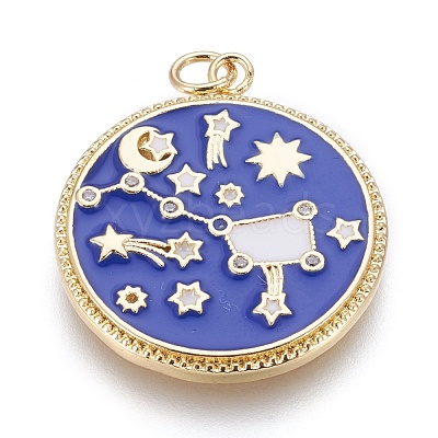 Brass Cubic Zirconia Pendants KK-O113-06A-1
