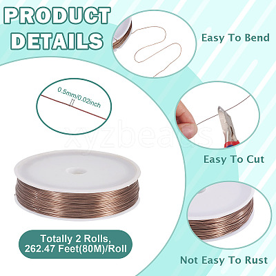 2 Rolls Baking Paint Iron Wire MW-TA0001-05B-03-1