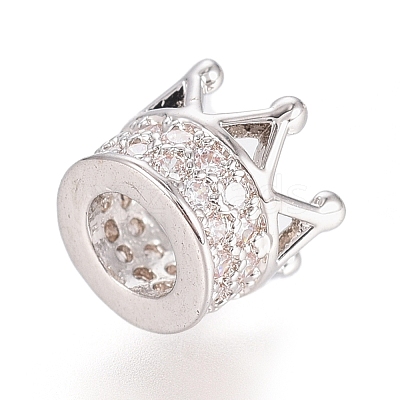 Brass Micro Pave Cubic Zirconia Beads ZIRC-G166-39-1