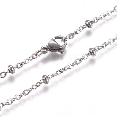 Non-Tarnish 304 Stainless Steel Cable Chains/Satellite Chains Necklaces NJEW-L159-07A-P-A-1