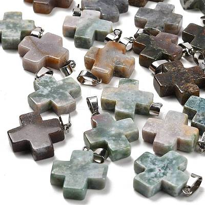 Natural Indian Agate Pendants G-Z067-06P-08-1