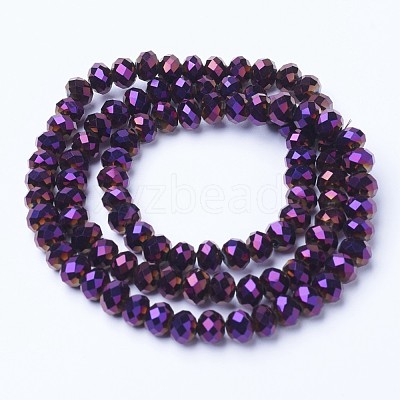 Electroplate Transparent Glass Beads Strands EGLA-A034-T8mm-UA06-1